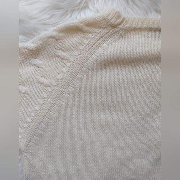 EUC Madewell Wallace cream ribbed crewneck acrylic/wool/mohair cable knit - Picture 9 of 14